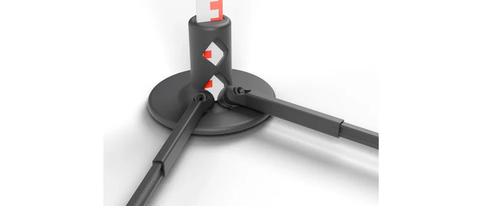 CAD-Render des KANID SoloMeter mit Dreibein und Messlattenaufnahme